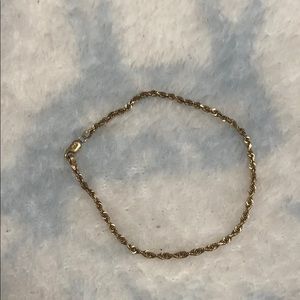 10k yellow gold rope chain bracelet